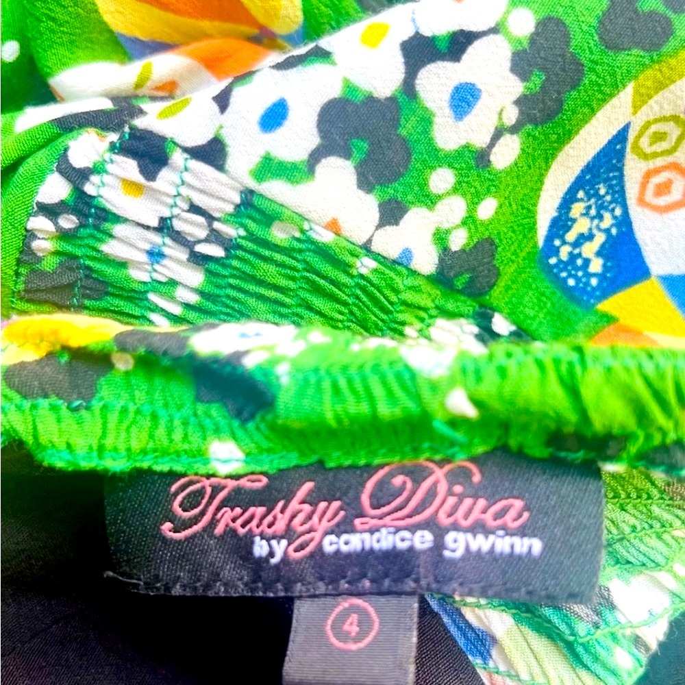 Vintage Trashy Diva Retro Dress Pin Up Summer Beach Rare Candice Gwinn Size 4 - Picture 5 of 7